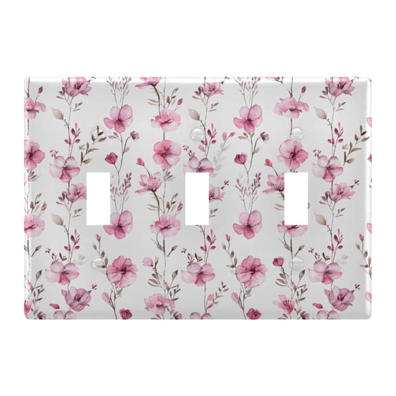 Light Switch Cover Pink Wild Spring Flowers Plates Faceplate Decorative Switch Plate for Bedroom Home Decor