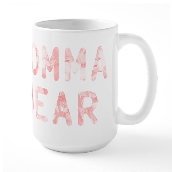 CafePress - Momma Bear Pink Large Mug - 15 oz Ceramic Large White Novelty Mug