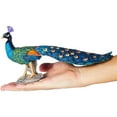 thumbnail image 3 of Holzlrgus Peacock Figurine Realistic Hand Painted Peacock Statue Plastic Bird Figurine Model for Home Decor (Blue), 3 of 6