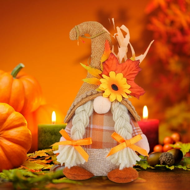 Thanksgiving Scarecrow Doll Series 14 Decorations Season Maple Leaf Goblin Dwarf Doll Ornament
