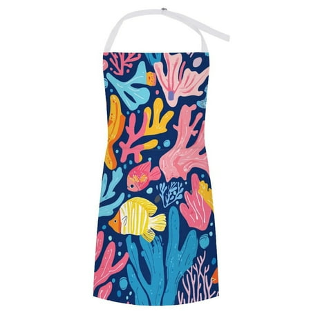 

ZZZHY Radiant Underwater World-707 Apron with Pockets Adjustable Aprons for Men/Women Waterproof Chef Aprons for Kitchen Gardening Cooking BBQ Baking Halloween Thanksgiving Christmas