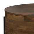 thumbnail image 3 of Simpli Home Rayburn SOLID MANGO WOOD 38 inch Wide Round Modern Urban Drum Coffee Table in Walnut Brown, 3 of 8