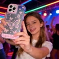 thumbnail image 1 of Vibrant LED Bowknot Phone Case, Built-in Light Up Phone Cases, Multiple Pattern & Flash Modes, Castle Phone Cases for iPhone 13/14/15/16/17, Perfect for Daily Use (iPhone 15 Plus,Butterfly), 1 of 8