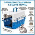thumbnail image 2 of Freepet Hard-Sided Pet Carrier for Cats and Small Dogs, 20 inch, White/Blue, 2 of 5
