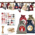 thumbnail image 1 of Bolsas de calendario de adviento de Navidad, juego de bolsas de regalo de calendario de Adviento con pegatina de papel de Papá Noel, decoración de Navidad de Año Nuevo, 24 días, 1 of 3