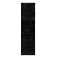thumbnail image 2 of Elegant and Plush Hand-Woven Solid Shag Indoor High Traffic Hallway Runner Rug by Blue Nile Mills - 2' 3" x 13', Black, 2 of 4