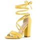thumbnail image 1 of Sandalias De Mujer Con Tacón En Bloque Y Cordones Amarillo 36, 1 of 6