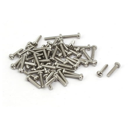 

M1.6x8mm 316 Stainless Steel Round Pan Head Machine Screw Bolt 60pcs