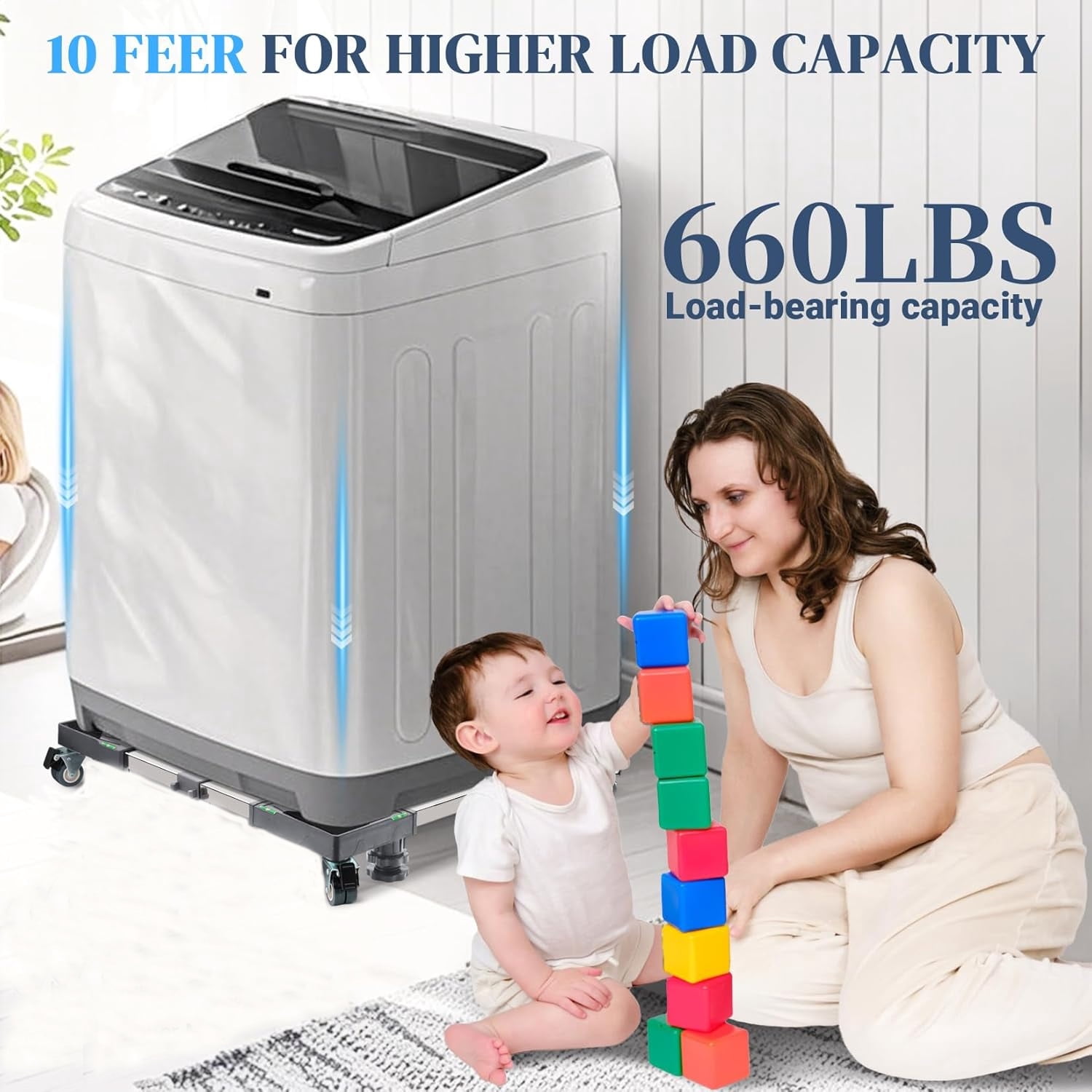 YUNMEIYI Mini Fridge Stand,Raised Base Adjustable Mini Refrigerator Stand,Christmas Tree Platform,Pedestal Stand, 4 Strong Feet Washer and Dryer Stand,Base for Heavy weight