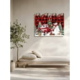 thumbnail image 4 of Christmas Truck Snowman Canvas Print Wall Art Xmas Ball Snowflakes Red Plaid Pictures Painting Morden Artwork for Living Room Bedroom, Ready to Hang - 12"x16", 4 of 6
