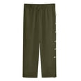 thumbnail image 3 of RYDCOT Mens Pants Casual Summer Breathable Sports Loose Beach Pants with Side Buckle Lightweight Vacation Trousers Army Green, 3 of 5