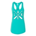 thumbnail image 2 of Wild Bobby, Lake Cross Paddles, Women Racerback Tank Top, Tahiti Blue, Small, 2 of 4
