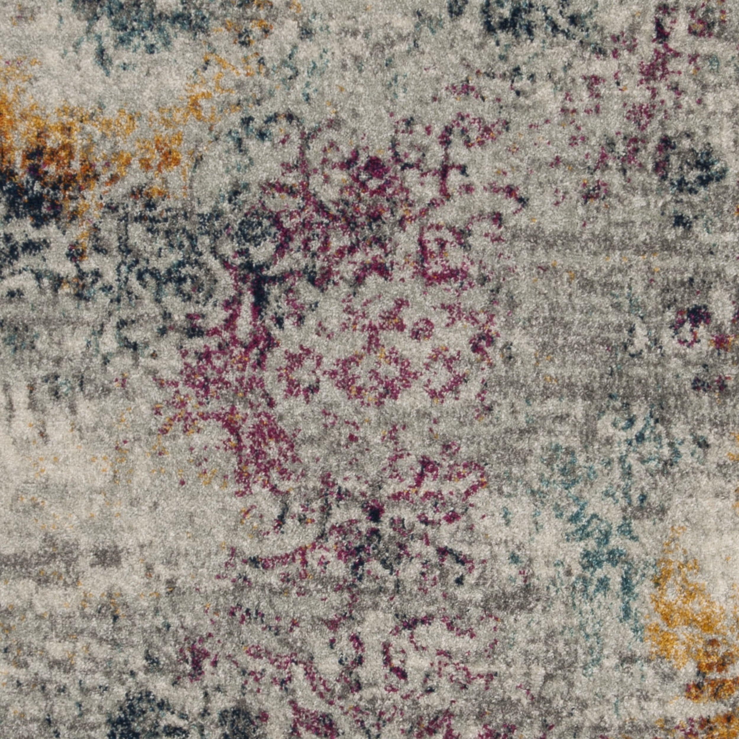SAFAVIEH Madison Michelle Overdyed Abstract Area Rug, Light Grey/Fuchsia, 4' x 6'