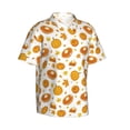 thumbnail image 3 of Xecao Pumpkin Maple Leaves print Hawaiian shirt - a stylish short-sleeve button-down for men, perfect for casual beach and tropical outings., 3 of 9
