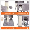 thumbnail image 5 of Dkelincs 36 inch Cat Tree Tower with Scratching Post & Dual Condos, Multi-Level Cat Furniture Condo Kittens House with Ramp, Perch & Hanging Ball, Ashy, 5 of 7