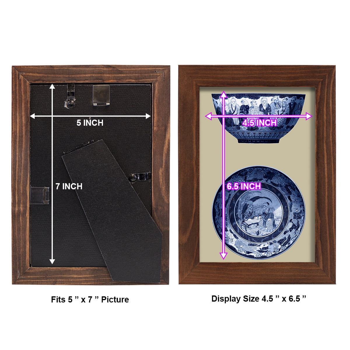 Porcelain in Blue and White II -Framed Print w/glass-Chestnut
