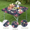 thumbnail image 4 of Pioneer Flower Floral Print Pattern Square Fitted Tablecloth with Elastic Edge,Square Table Cover,Washable Elastic Table Cover for Home Kitchen Party Decor 34"x34", 4 of 6