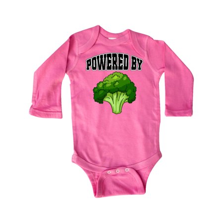 

Inktastic Powered by Broccoli Gift Baby Boy or Baby Girl Long Sleeve Bodysuit