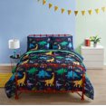 thumbnail image 2 of Smarts & Crafts Home Kids Dinosaur Pals Microfiber Multicolor 3-Piece Comforter Set, Full/Queen, 2 of 6