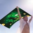 thumbnail image 4 of LSLJS St. Patrick's Day Banner Backdrop Decorations,35"x59" Fabric Green Leaves Trefoil Pattern Photo Background Irish Festival Flags Luck Green Yard Sign Spring Banners for Outdoor Party, 4 of 5