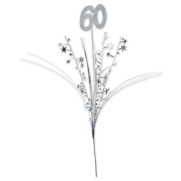 12 Pack Beistle Glittered 60th Birthday Party Metallic Star Spray