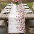 thumbnail image 4 of Spring Reddish Brown Eucalyptus Table Runner - 60 Inch Long Botanical Leaf Country Cotton and Linen Blended Dress Scarves Farmhouse Table Runner for Kitchen Dining, Coffee Table, 13" x 60", 4 of 8