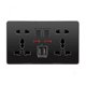 thumbnail image 1 of Multifunction 13a Wall Socket Push Button 2.1a Double Usb Charging Ports Three-hole Two-hole Home Zekai, 1 of 5