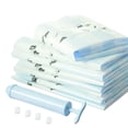 thumbnail image 1 of "Juego de 15 bolsas de vacío para almacenamiento (3 de 100x80cm, 2 de 80x60cm, 3 de 70x50cm, 2 de 60x40cm) con bomba manual y 4 clips - Ahorra espacio en casa y viajes", 1 of 6