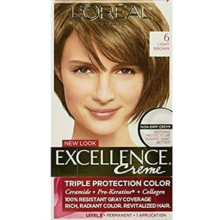 L'Oreal Paris Excellence Cr├⌐me Permanent Hair Color, 6 Light Brown (Pack of (Best Drugstore Permanent Hair Dye)