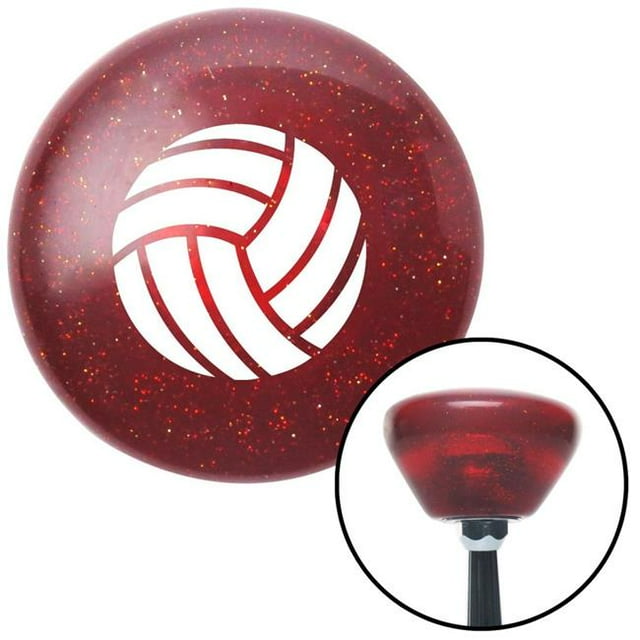 Bouton de Changement de Vitesse en Flocons de Métal Rétro Rouge de Volleyball Blanc avec M16 x 1,5 Insert
