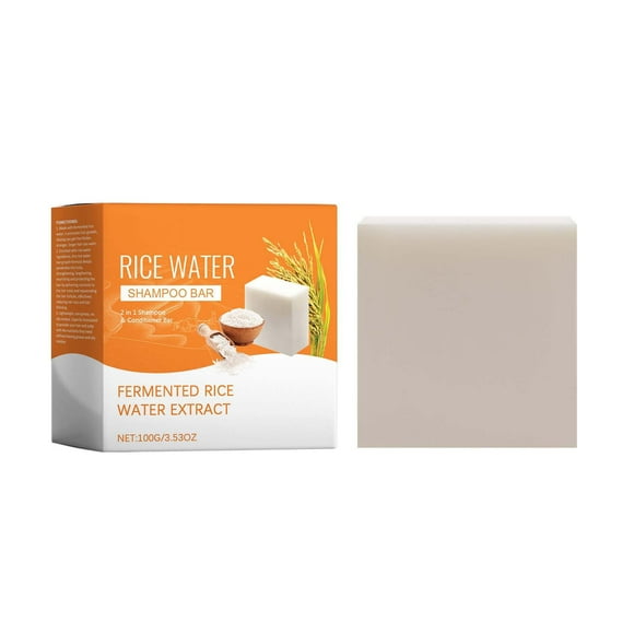yelldesk Shampoo Bar for Hair Solid Soap, Fermented Rice Water Hair Soap Cleaning And Moisturizing Soap 100g