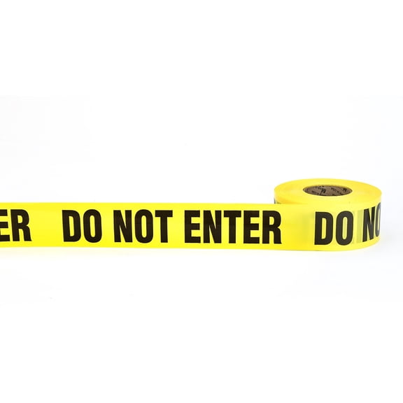 Mutual Industries "DO NOT ENTER" Barricade Tape 3" x 300' Yellow 16/Box (17779-10-0300)