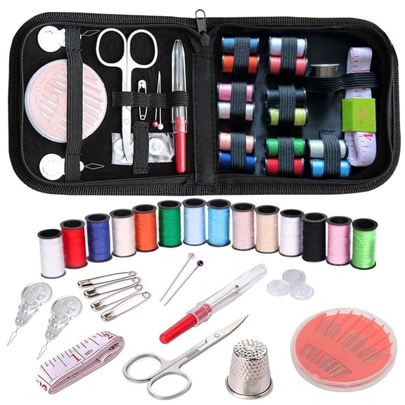 Sewing Kit,Sewing Bag Set, Portable Sewing Kit - DIY Supplies with Accessories, Ideal for Adults, Beginners, Travelers and More. Includes Black Handbag.