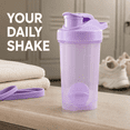 thumbnail image 5 of 500mL Protein Shaker Bottle with Mixing Ball and Measurement Scale, Handheld Fitness Water Cup for Smooth Protein Powder Blending, Gym Workouts and Daily Hydration, Purple, 5 of 5