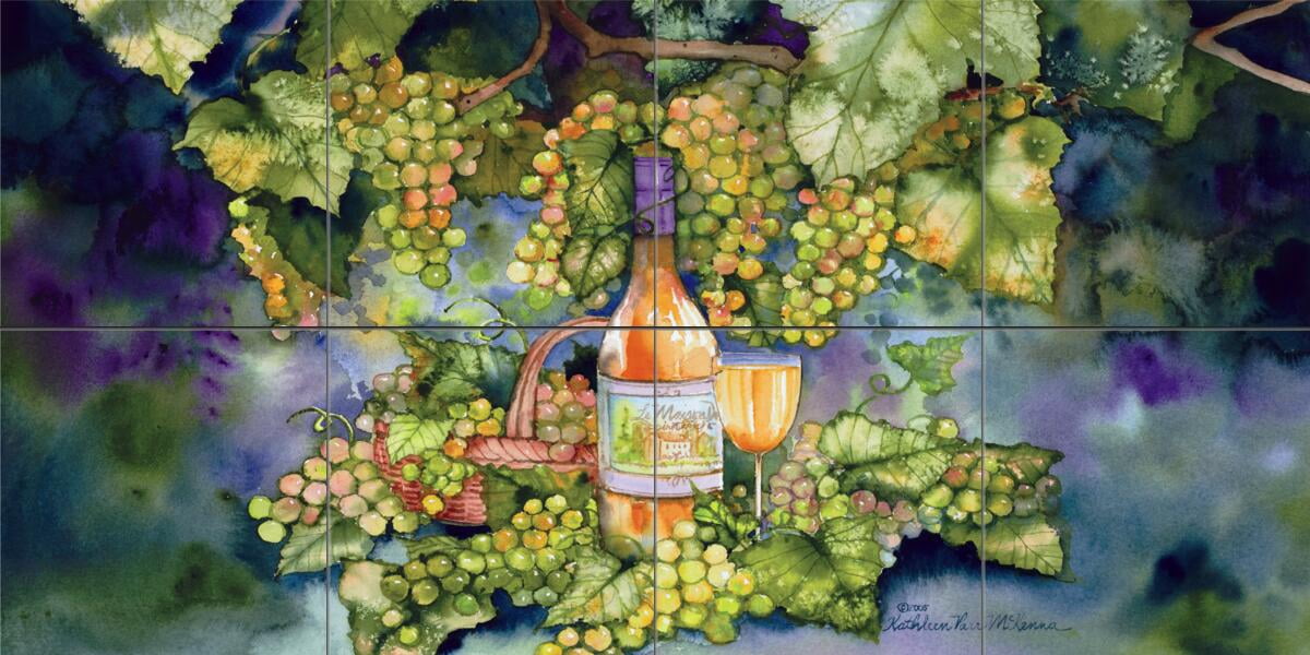 Tile Mural Kitchen Backsplash - Pinot - by Kathleen Parr McKenna ...