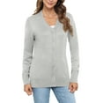 thumbnail image 5 of Uvplove Women Long Sleeve Soft Basic Knit Cardigan Sweater,Light gray,S-3XL, 5 of 12