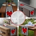 thumbnail image 5 of Burlap Table Runner 90 Inches Long, Valentine's Day Red Love Non-Slip Kitchen Table Runners for Dining Room Everyday Use Party Table Decorations Geometric Black White Stripe, 5 of 9