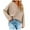 Khaki, variant on Women's Oversized Sweaters Batwing Long Sleeve Loose V Neck Button Henley Tops Pullover Knit Jumper Red M