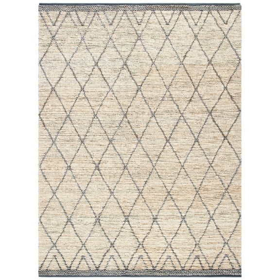 SAFAVIEH Natural Fiber Comhgham Geometric Area Rug, Natural/Grey, 5' x 8'