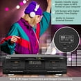 Dual Stereo Cassette Tape Deck Clear Audio Double Player Recorder System w/ MP3 Music