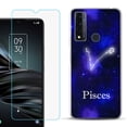 thumbnail image 1 of Slim-Fit Fashion Phone Case for TCL 20 XE, with Tempered Glass Screen Protector, by OneToughShield ® - Zodiac / Pisces, 1 of 3