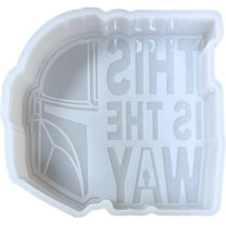 Wars This is The Way Quote Car Freshie Silicone Mold 4 x 3.75 x 0.08 inches for Scented Aroma Beads Car Candle, Soap Oven Safe to 450 F Bake Heat Resistant Yo Da Star