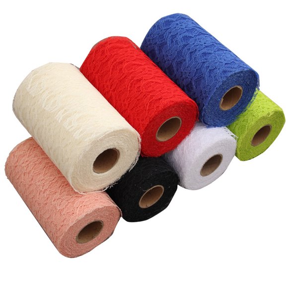 22m/Roll Lace Fabric Wedding Decoration Packing Material Roll Craft DIY Tutu Skirt Fabric