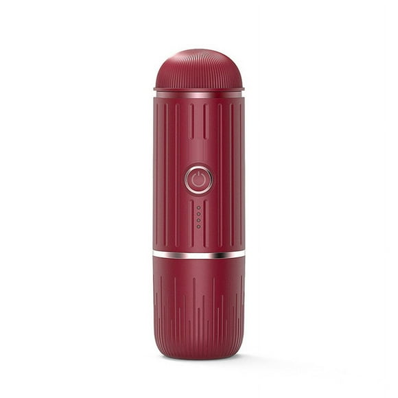 New Mini Capsule Coffee Powder Dual-Purpose Portable Electric Semi-Automatic Car Handheld Heated Espresso Machine,Red