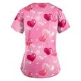 thumbnail image 3 of FrzhBrz Valentine's Day Scrub Tops for Women Working Uniform Workwear Love Heart Print V Neck Valentines Scrub Tops for Women, 3 of 3