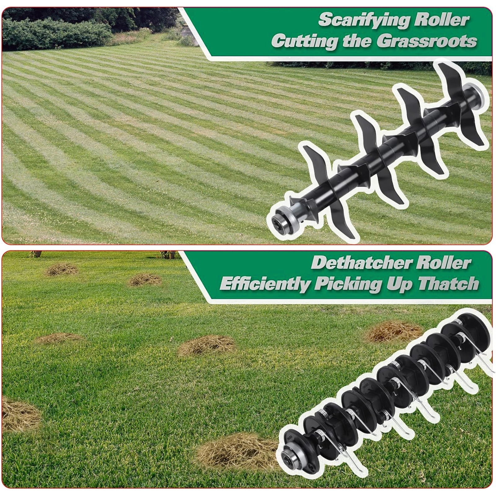ANLIBATT 13" Dethatcher Corded Electric Scarifier 12 Amp 2 in 1 Walk Behind 8 Gallon Thatch Bag 4 Position Adjustment Removable for Grass Lawn Yard
