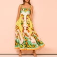 thumbnail image 5 of Women Boho Fruit Cami Long Dress Colorful Plaid Spaghetti Strap Square Neck Flowy Maxi Dress Beach Vacation Sundress, 5 of 7