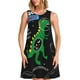 thumbnail image 1 of Balery Space Dino Cartoon Black Vestidos de verano para mujer con estampado: vestido holgado sin mangas, vestido playero informal y cómodo para días calurosos., 1 of 7