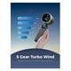 thumbnail image 5 of 2X Ventilador Turbo Portátil de Mano, Viento de 5 Velocidades, Funciona con Pilas, Hasta 12 Horas de Trabajo, Ventilador de Mano con Air Turbo Tech Negro, 5 of 5