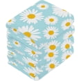 thumbnail image 4 of SKYSONIC Daisy Flower Washcloths Set of 2, Highly Absorbent Soft Cotton Fingertip Towels for Bathroom, Kitchen, Gym, Spa, Home Decor 12 x 12 Inch, 4 of 7
